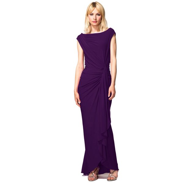 HotSquash Dresses - Purple Grecian Evening Dress in Clever Fabric