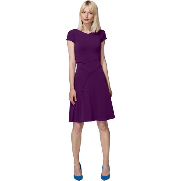 HotSquash Dresses - Purple smart summer dress in cool fresh fabric