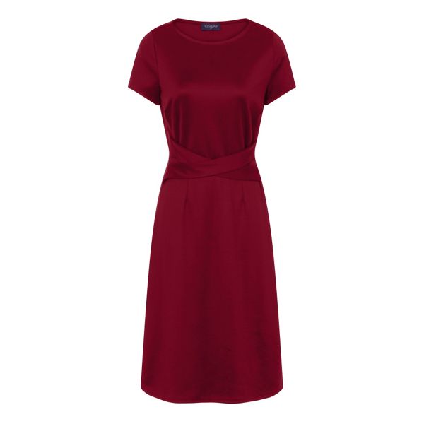 Classic HotSquash Red cross waist ponte dress in clever fabric 62035_HSWD30603 For Sale