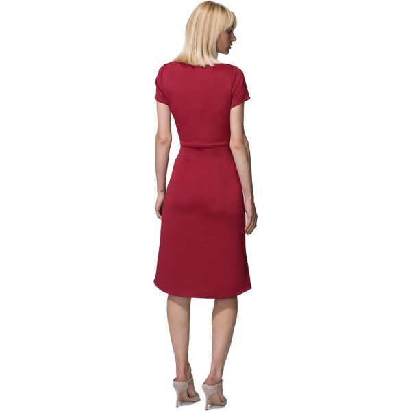 Classic HotSquash Red cross waist ponte dress in clever fabric 62035_HSWD30603 For Sale