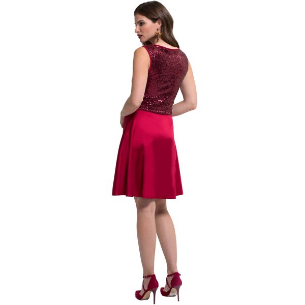 Stylish HotSquash Red sequin 'amber' sleeveless skater dress 62035_HSWD33803