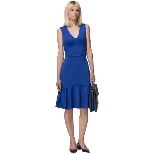 HotSquash Dresses - Royal blue drop waist ponte dress in clever fabric