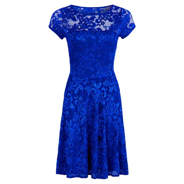 Designer HotSquash Royal Lace Fit n Flare Dress with Thermal Lining 62035_HSWD26744