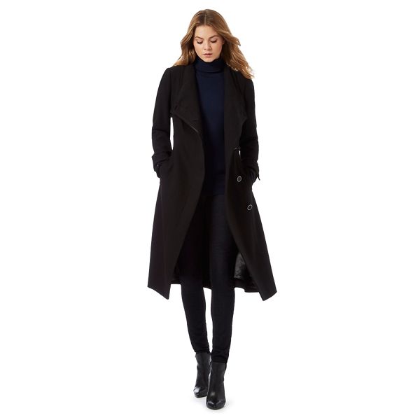 Stylish J by Jasper Conran Black longline wrap coat 170107129 Outlet