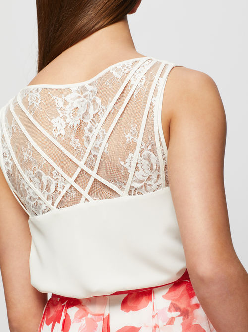 Latest Jacques Vert Ivory CREAM LACE DETAIL VEST TOP 10045956