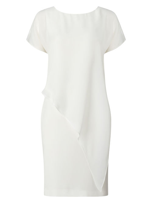Jacques Vert 100% Polyester Light Neutral CREPE AND CHIFFON DRESS
