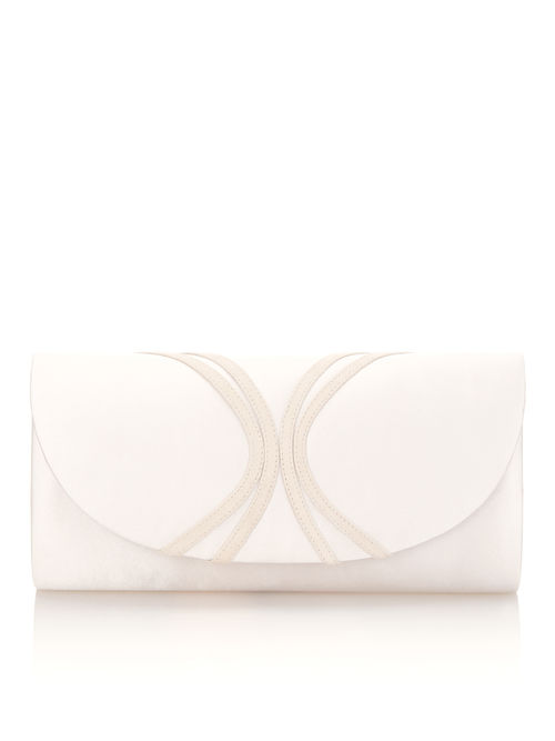 Jacques Vert 100% Polyester Mid Neutral PIPED CLUTCH BAG