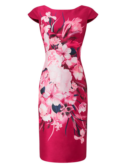 Jacques Vert 100% Polyester Multi Pink JOSEPHINE PRINT SHANTUNG DRESS
