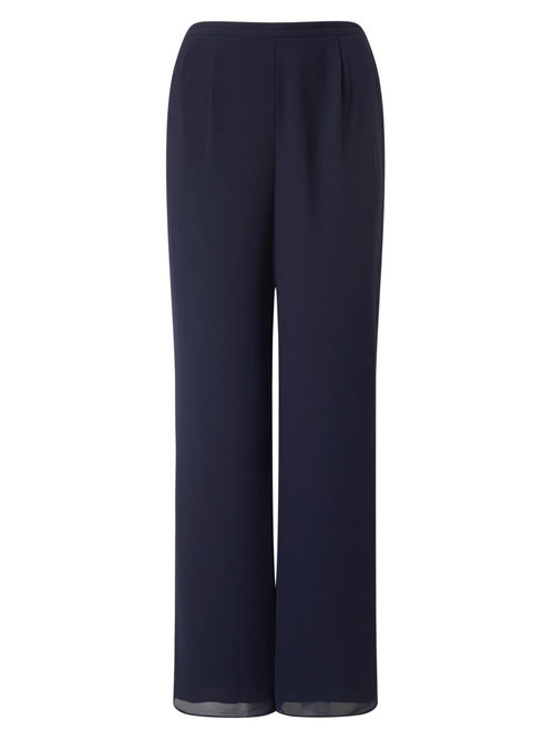Jacques Vert 100% Polyester Navy CHIFFON STRAIGHT TROUSER