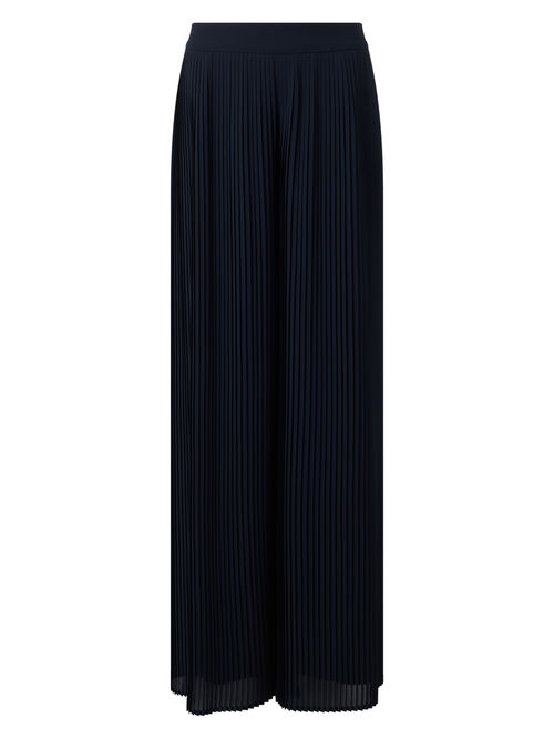 Jacques Vert 100% Polyester Navy FULL PLEATED CHIFFON TROUSER