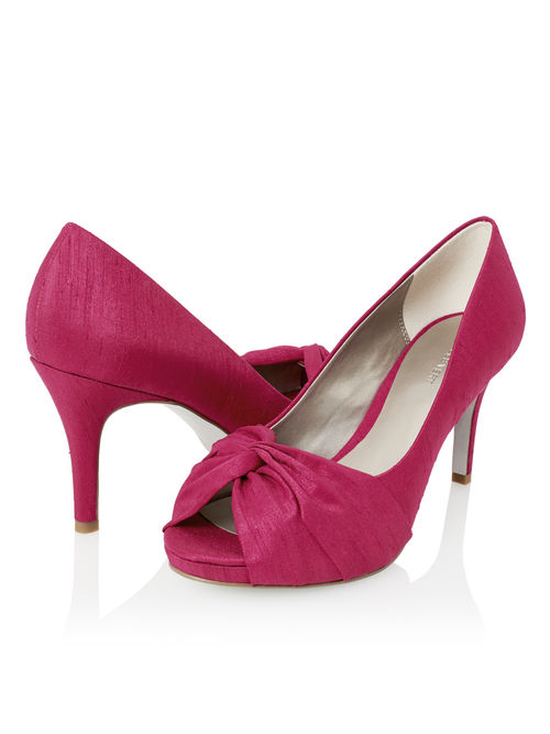 Jacques Vert 100% Suede Dark Pink CROSSOVER FRONT SHOE