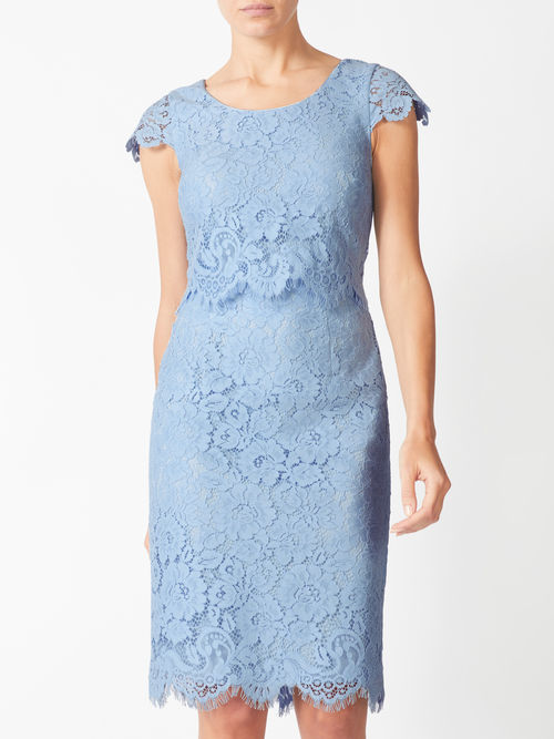 Designer Jacques Vert Multi Blue LAYER LACE DRESS 10045611