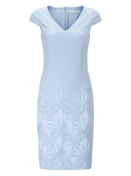 Jacques Vert Cap Sleeve Pastel Blue GRADUAL TEXTURED DRESS