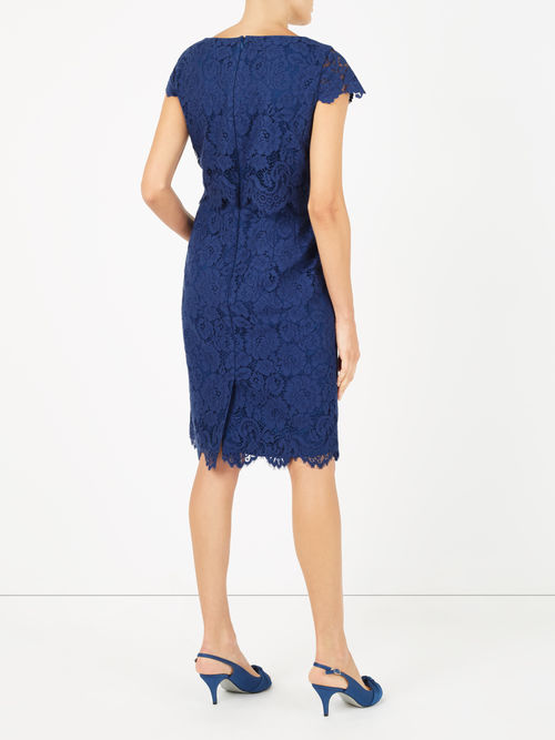 Outstanding Jacques Vert Dark Blue LAYER LACE DRESS 10045755