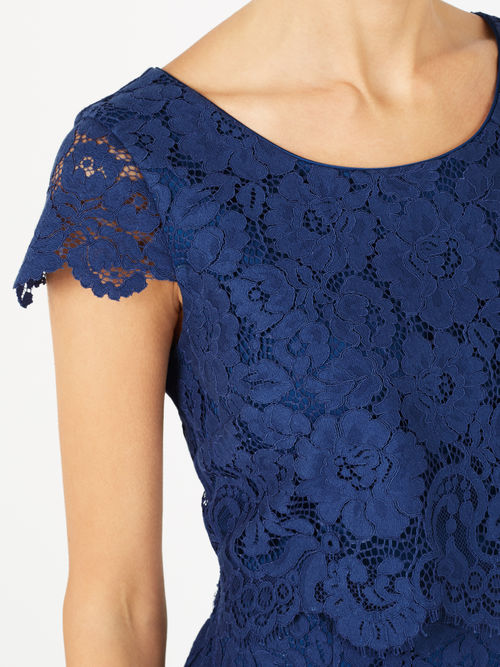 Outstanding Jacques Vert Dark Blue LAYER LACE DRESS 10045755