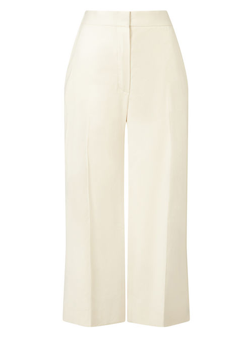 Jacques Vert Ivory LINEN EMBROIDERED SIDE TROUSER