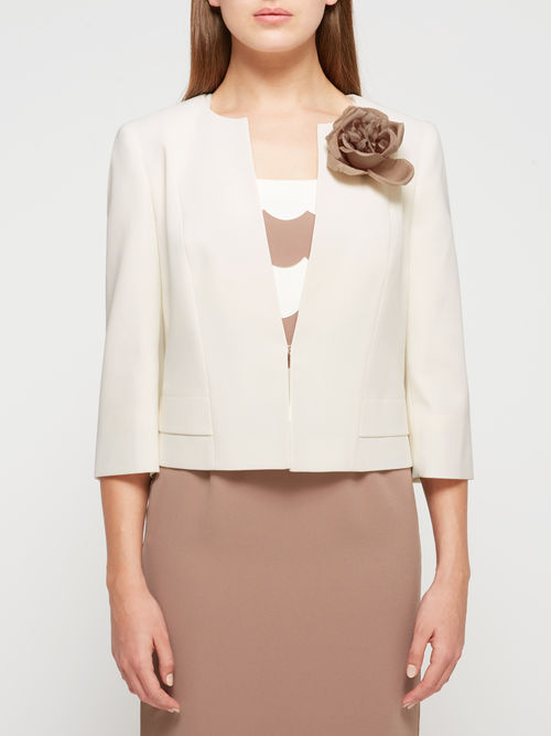 Exquisite Jacques Vert Ivory SOPHIA CORSAGE DETAIL JACKET 10046291