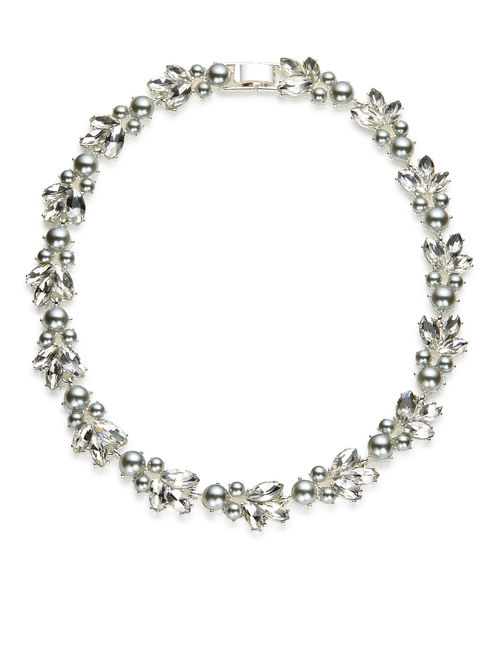 Jacques Vert Light Grey PEARL CRYSTAL COLLAR NECKLACE