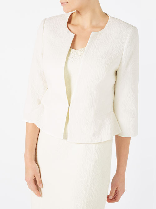 Fashion Jacques Vert Light Neutral TEXTURED PEPLUM JACKET 10045917