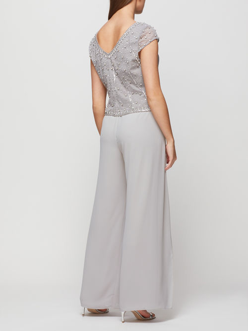 Hot Sale Jacques Vert Mid Grey SIDE SPLIT CHIFFON TROUSER 10045951