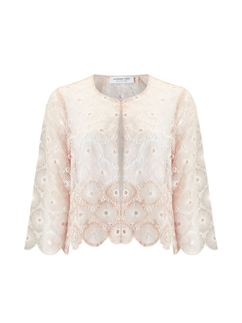 Jacques Vert Mid Neutral SEQUIN EMB ANGLAISE JACKET