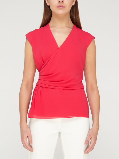 Latest Jacques Vert Mid Pink FLUTED PEPLUM TOP 10045972