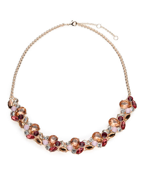 Jacques Vert Mid Pink MIXED COLOUR CRYSTAL NECKLACE