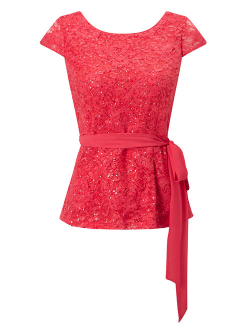 Jacques Vert Multi Pink DELICATE LACE TOP