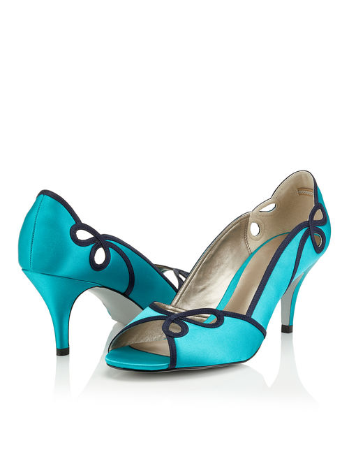 Jacques Vert Multi Turquoise SCALLOP PIPED SHOE