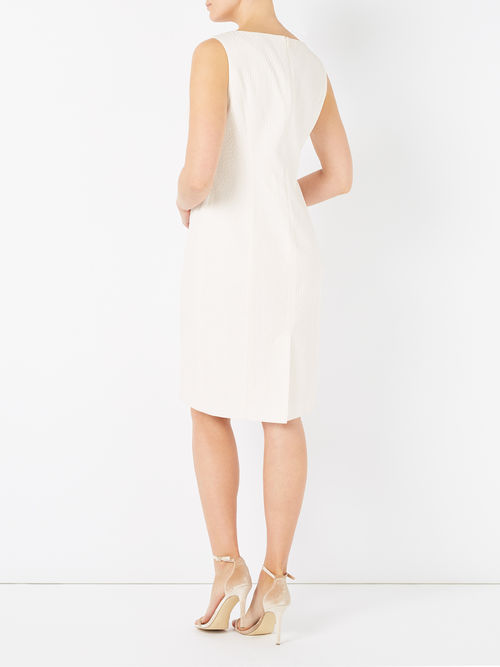 Exquisite Jacques Vert Light Neutral IVORY TEXTURED DRESS 10045920