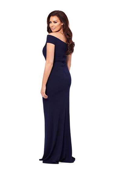 Designer Jessica Wright for Sistaglam Navy 'Marina' bardot maxi dress 63563_1836