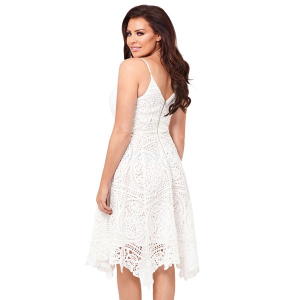 Durable Jessica Wright for Sistaglam White 'Lilli' crochet spaghetti strap prom dress 63563_1841