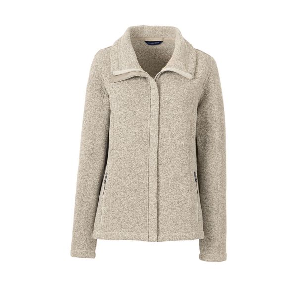 Lands' End Coats & Jackets - Beige sweater fleece jacket