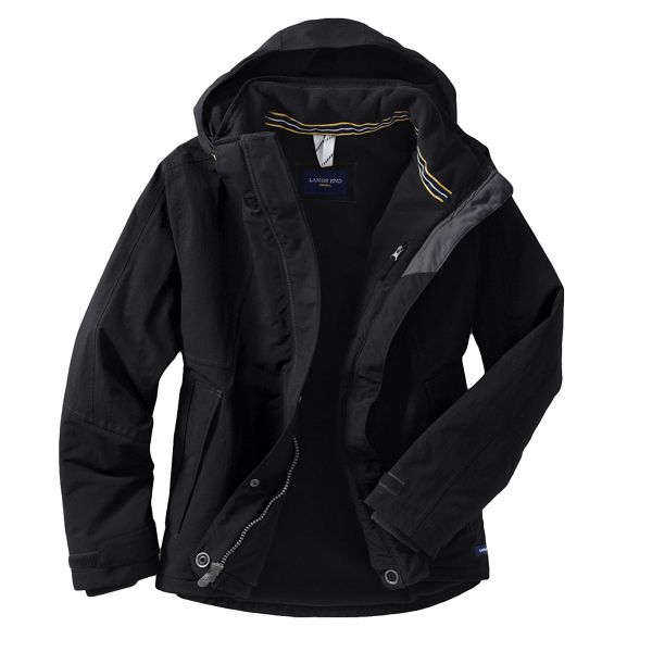 Lands' End Coats & Jackets - Black petite squall hooded jacket