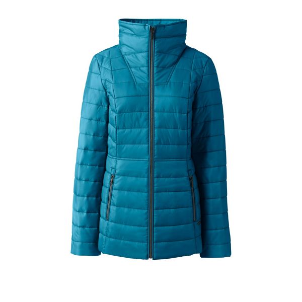 Lands' End Coats & Jackets - Blue funnel neck primaloft packable jacket