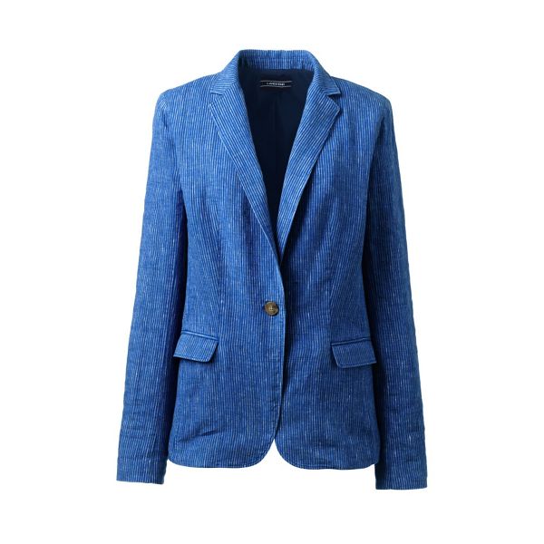 Lands' End Coats & Jackets - Blue plus stripe linen jacket
