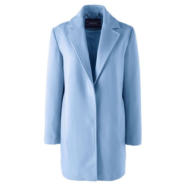 Lands' End Coats & Jackets - Blue plus super soft wool blend parka