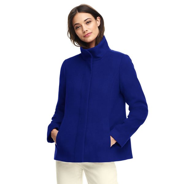 Lands' End Coats & Jackets - Blue stand collar jacket