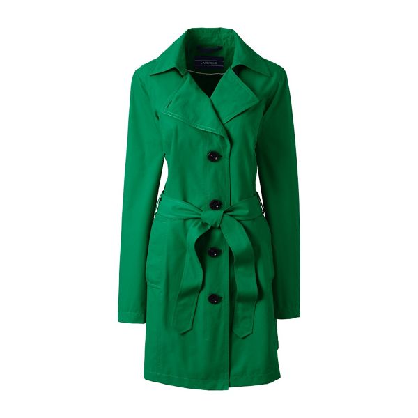 Lands' End Coats & Jackets - Green petite harbour trench coat