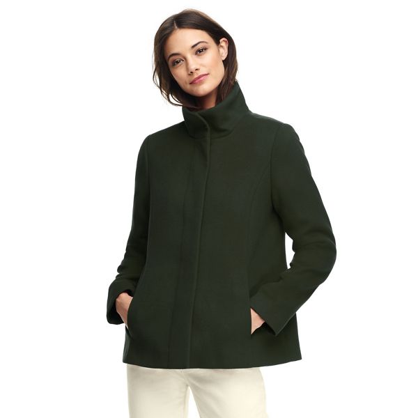 Lands' End Coats & Jackets - Green stand collar jacket