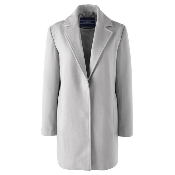 Lands' End Coats & Jackets - Grey regular super soft wool blend parka