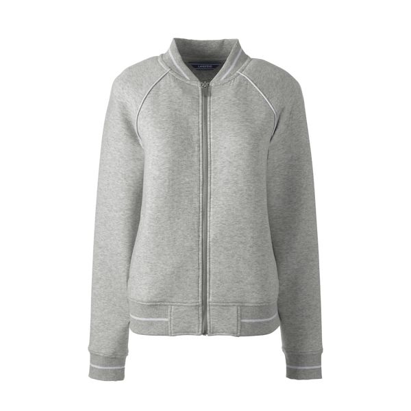 Lands' End Coats & Jackets - Grey soft stretch cotton baseball jacket