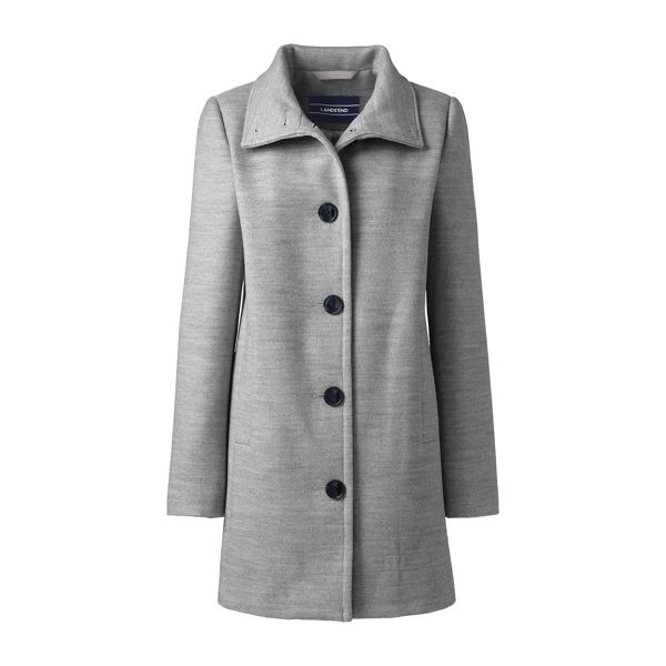 Lands' End Coats & Jackets - Grey stand collar coat