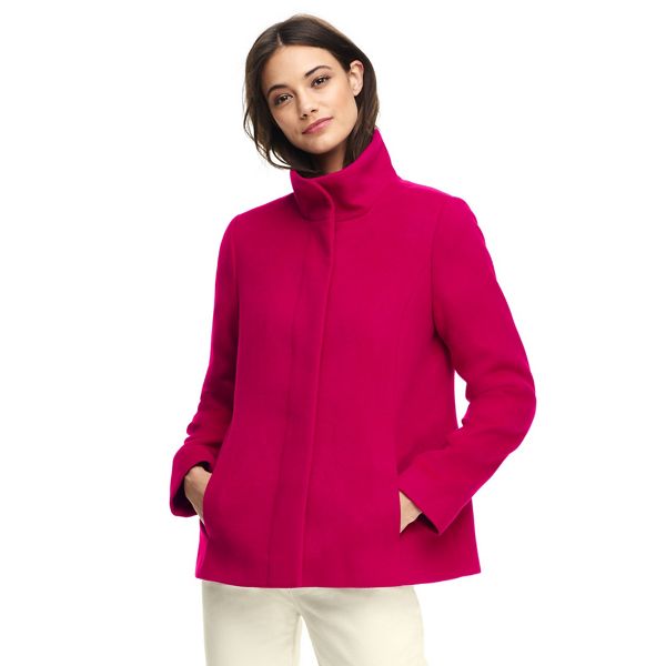 Lands' End Coats & Jackets - Pink stand collar jacket