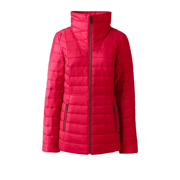 Lands' End Coats & Jackets - Red funnel neck primaloft packable jacket