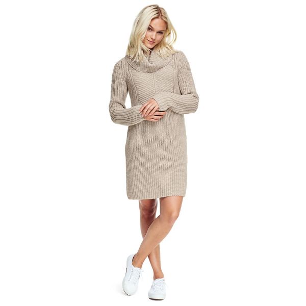 Lands' End Dresses - Beige luxe merino blend sweater dress