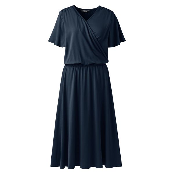 Lands' End Dresses - Blue flutter sleeves dress