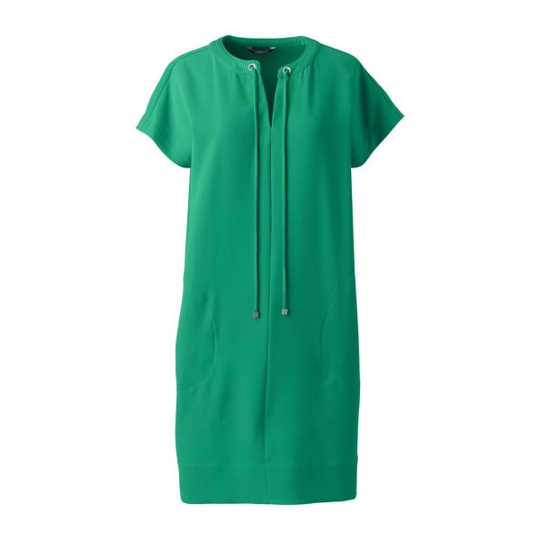 Lands' End Dresses - Green satin back crepe shift dress