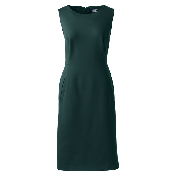 Lands' End Dresses - Green sleeveless ponte jersey dress