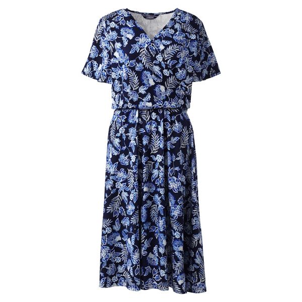 Lands' End Dresses - Multi pattern flutter sleeves dress